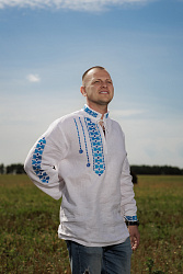 Сорочка верхняя мужская сувенирная с вышивкой "Васильки"